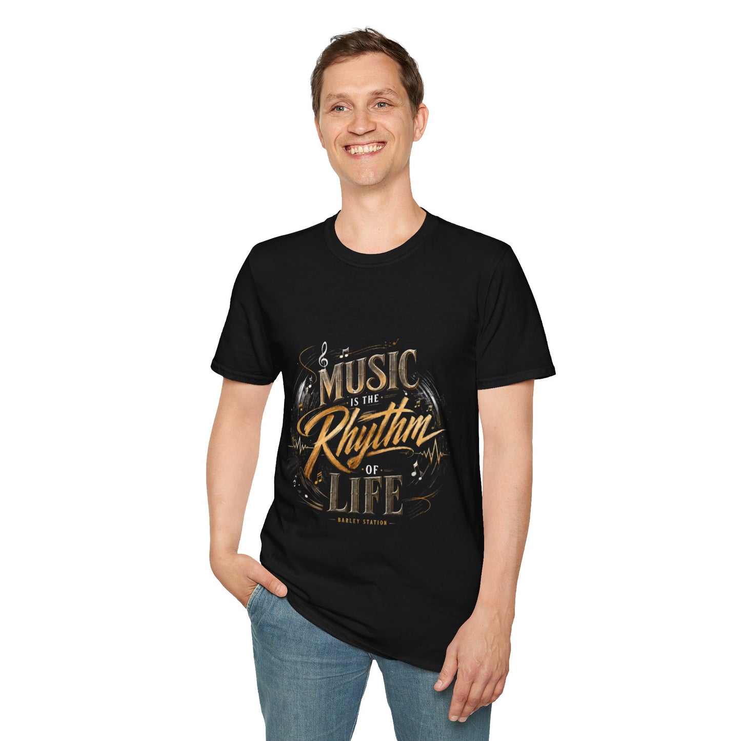 Music Is the Rhythm of Life Vintage Gold T-Shirt