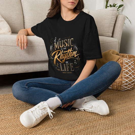 Music Is the Rhythm of Life Vintage Gold T-Shirt