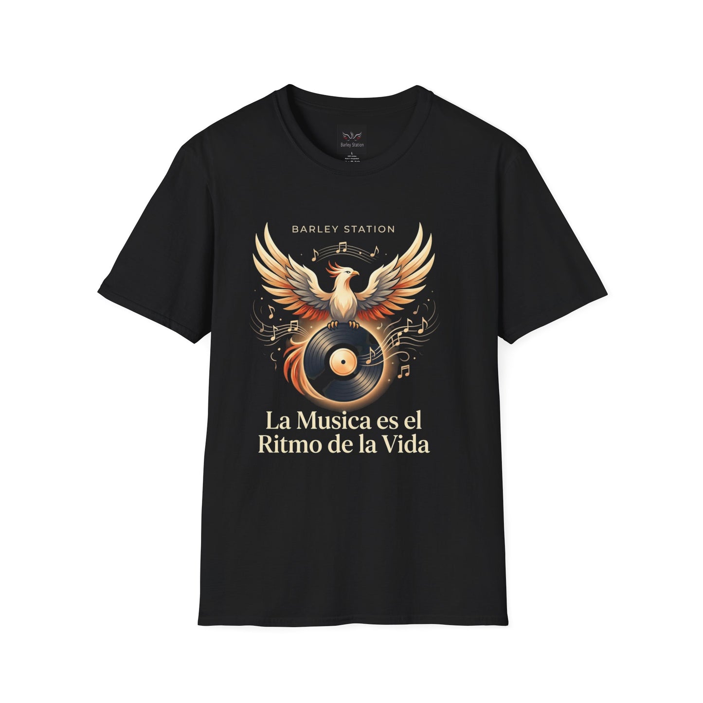 Barley Station Phoenix Tee — “La Musica es el Ritmo de la Vida” Music Lover T-Shirt