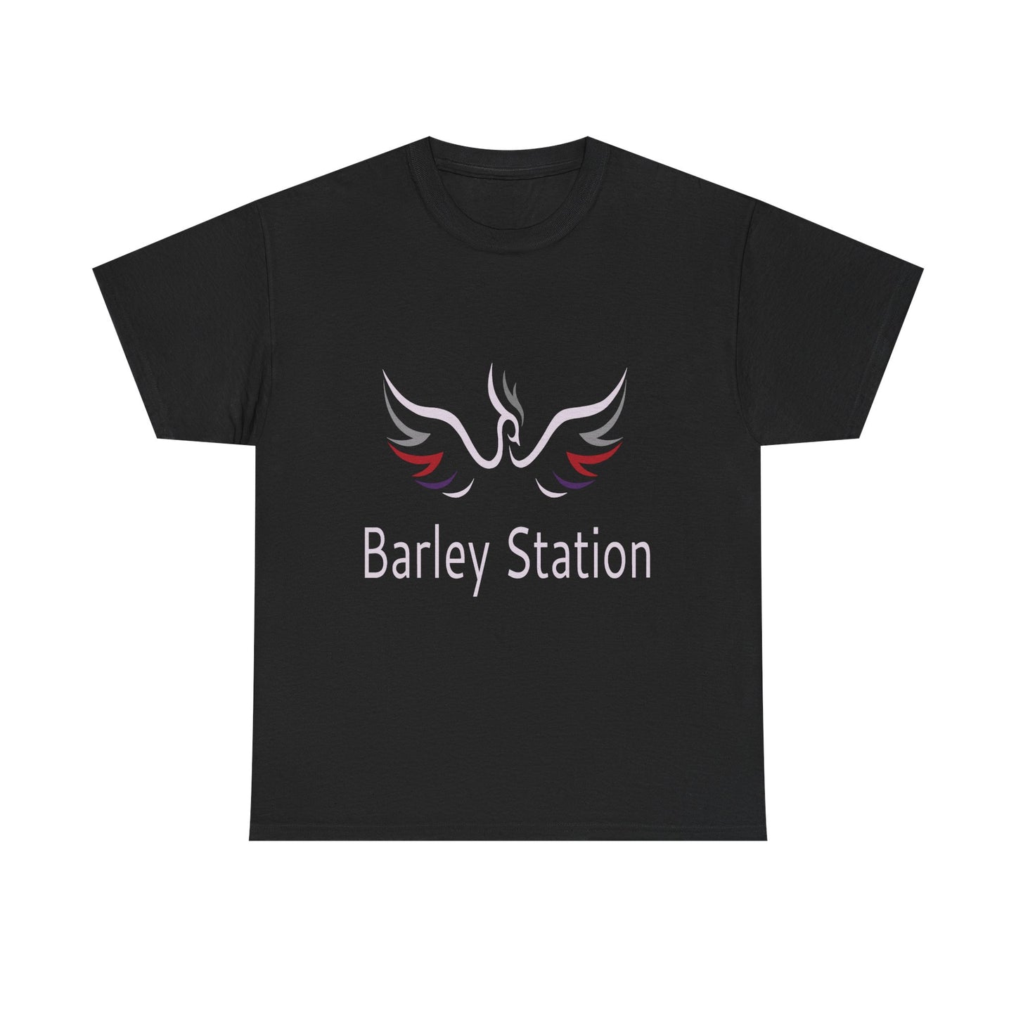 Barley Station Phoenix Logo Heavy Cotton T-Shirt - Unisex Black Tee