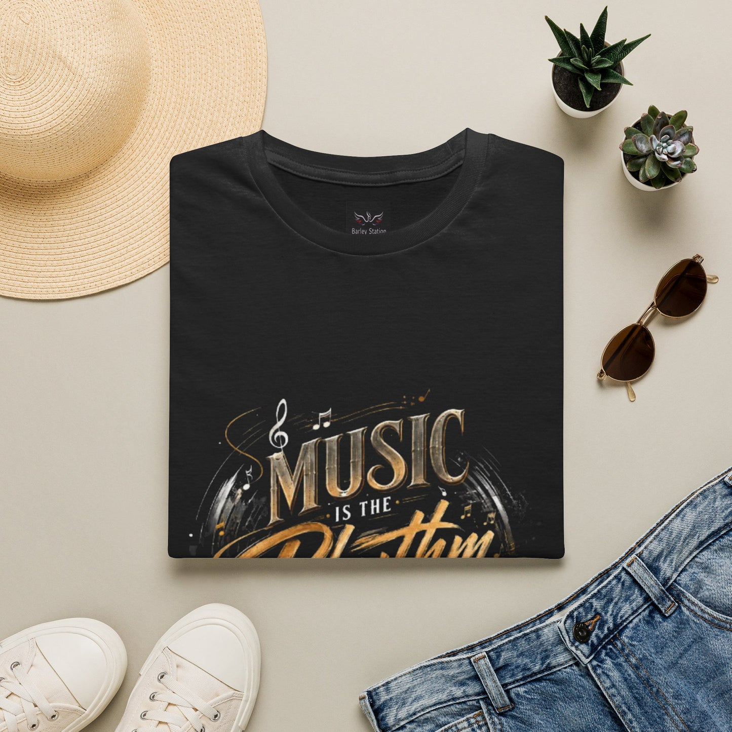Music Is the Rhythm of Life Vintage Gold T-Shirt