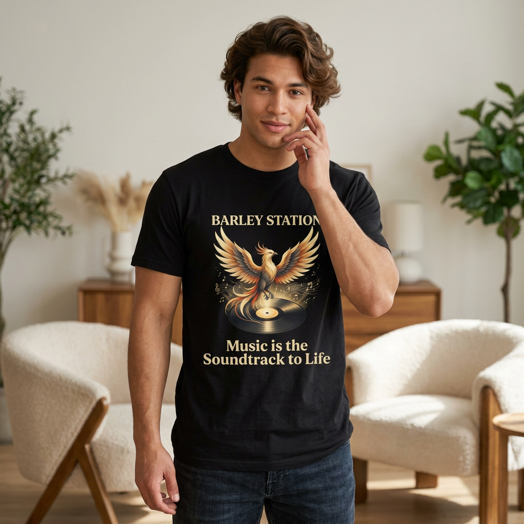 Barley Station Phoenix Music T-Shirt — "Music Is the Soundtrack to Life"