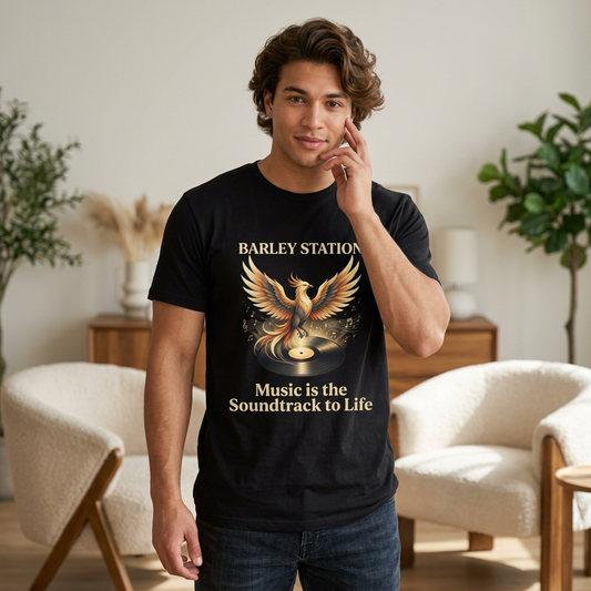 Barley Station Phoenix Music T-Shirt — "Music Is the Soundtrack to Life"