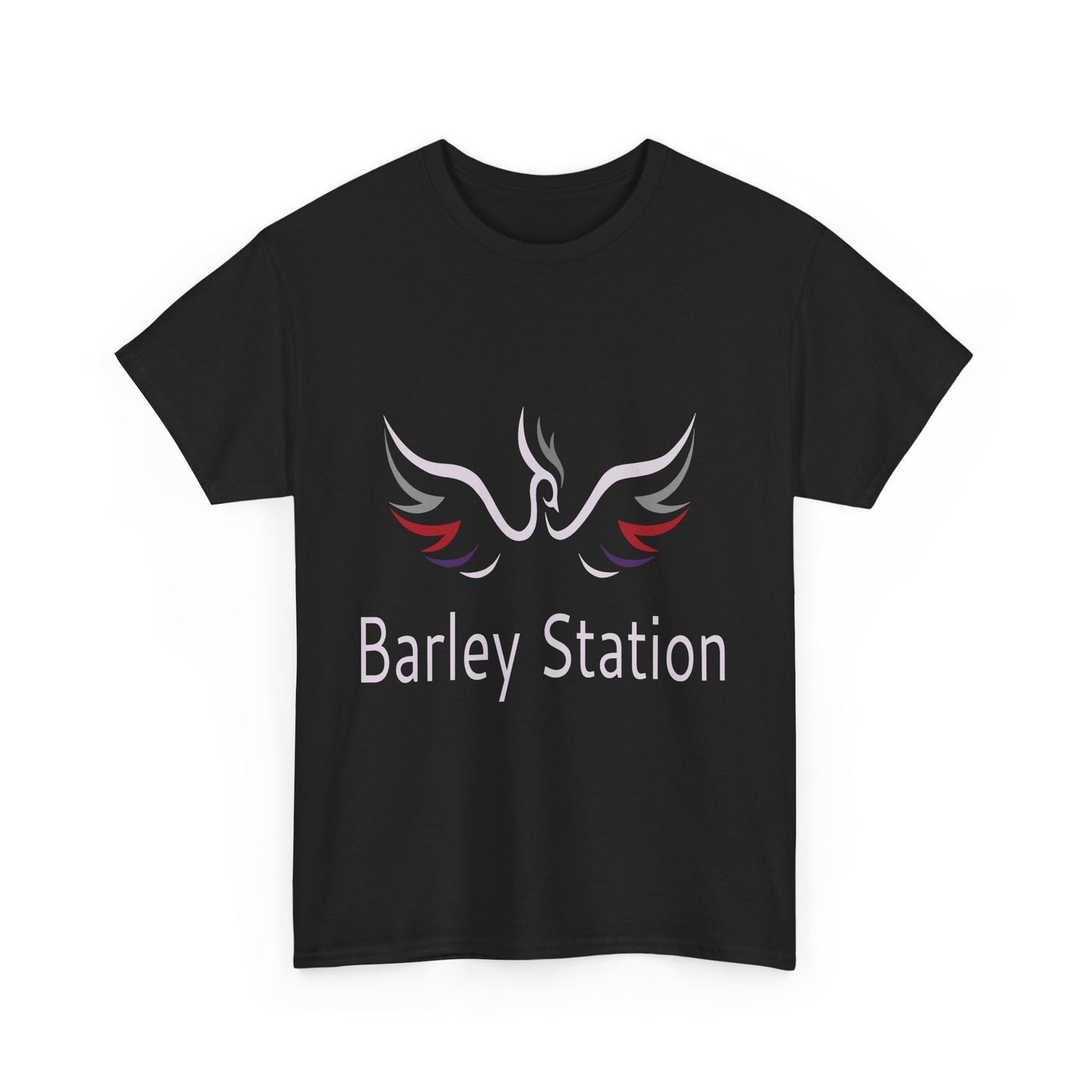 Barley Station Phoenix Logo Heavy Cotton T-Shirt - Unisex Black Tee