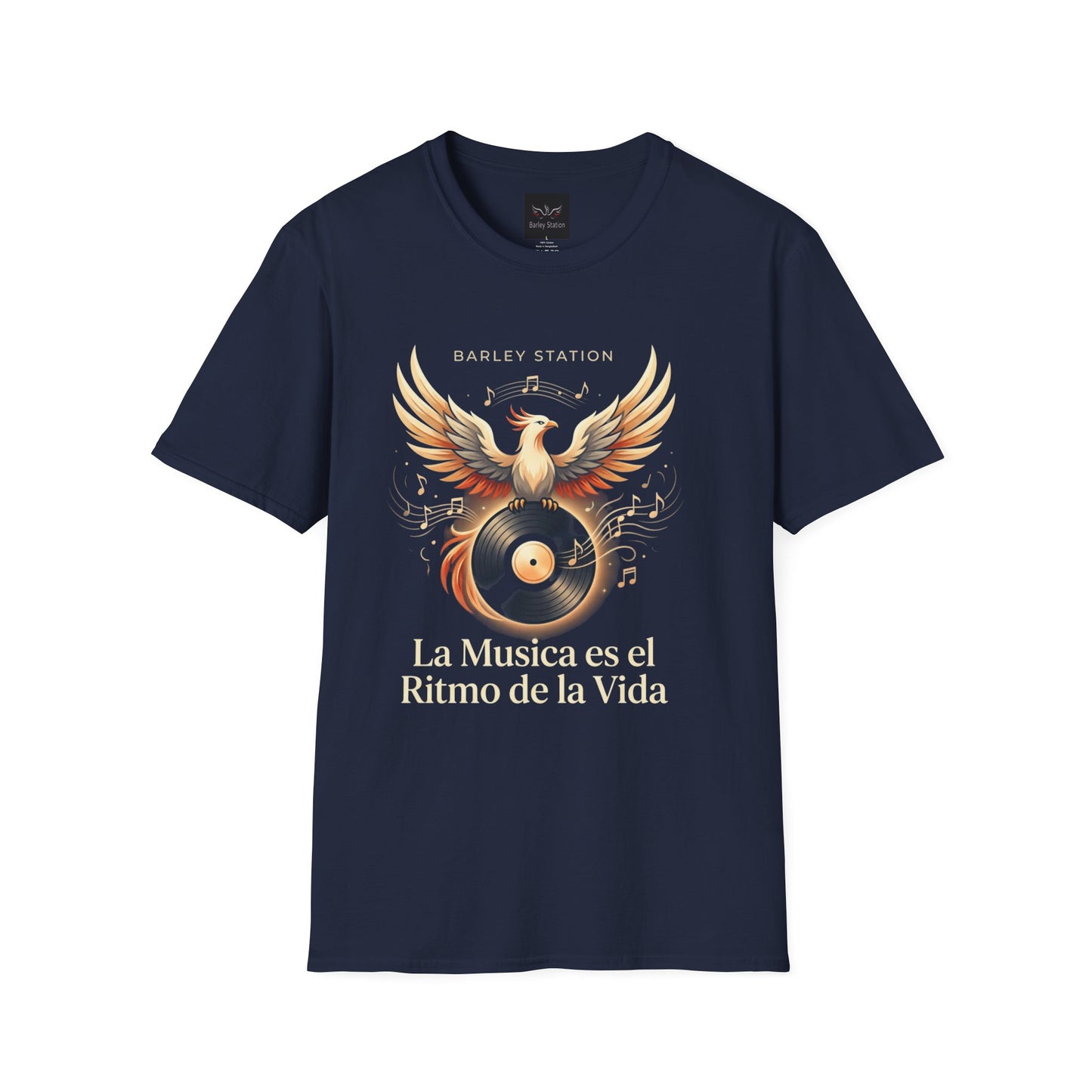 Barley Station Phoenix Tee — “La Musica es el Ritmo de la Vida” Music Lover T-Shirt